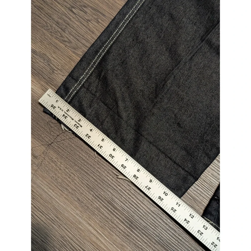 Karl Kani Baggy Barrel Jeans‎ Dark Wash Black Distressed 38x32 Y2K Streetwear